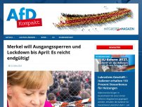 Bild zum Artikel: Merkel will Ausgangssperre: Es reicht endgültig!