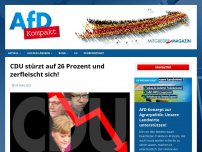 Bild zum Artikel: CDU stürzt auf 26 Prozent und zerfleischt sich!