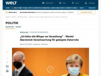Bild zum Artikel: „Ich bitte alle Bürger um Verzeihung“ – Merkel übernimmt Verantwortung für gekippte Osterruhe