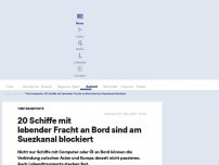 Bild zum Artikel: 20 Schiffe mit lebender Fracht an Bord sind am Suezkanal blockiert