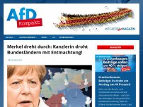 Bild zum Artikel: Merkel dreht durch: Kanzlerin droht Bundesländern mit Entmachtung!
