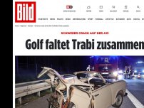 Bild zum Artikel: Schwerer Crash auf der A13 - Golf faltet Trabi zusammen