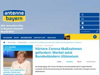 Bild zum Artikel: Härtere Corona-Maßnahmen gefordert: Merkel setzt Bundesländern Ultimatum