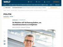 Bild zum Artikel: De Maizière will Verfassung ändern, um Ausnahmezustand zu ermöglichen