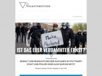 Bild zum Artikel: Gewalt & Missachtung der Auflagen in Stuttgart: Staat & Polizei sind also nur ein Witz?