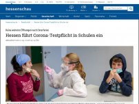 Bild zum Artikel: Hessen führt Corona-Testpflicht in Schulen ein