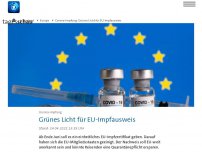 Bild zum Artikel: EU: Grünes Licht für Corona-Impfausweis