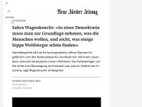 Bild zum Artikel: INTERVIEW - Sahra Wagenknecht: «In einer Demokratie muss man zur Grundlage nehmen, was die Menschen wollen, und nicht, was einige hippe Weltbürger schön finden»