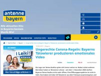 Bild zum Artikel: Ungerechte Corona-Regeln: Bayerns Tätowierer produzieren emotionales Video
