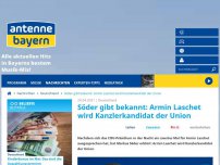 Bild zum Artikel: Söder gibt bekannt: Armin Laschet wird Kanzlerkandidat der Union