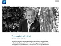 Bild zum Artikel: Trauer um Schauspieler: Thomas Fritsch ist tot