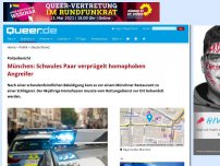 Bild zum Artikel: München: Schwules Paar verprügelt homophoben Angreifer