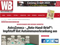 Bild zum Artikel: AstraZeneca – „Rote-Hand-Brief“: Impfstoff löst Autoimmunerkrankung aus