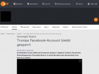 Bild zum Artikel: Trumps Facebook-Account bleibt gesperrt