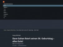 Bild zum Artikel: Dave Gahan feiert 59. Geburtstag – alles Gute!