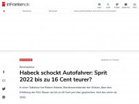Bild zum Artikel: Habeck schockt Autofahrer: Sprit 2022 bis zu 16 Cent teurer?
