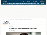 Bild zum Artikel: „Riesenfehler“ – Lauterbach meldet Honorare nach