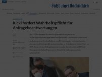 Bild zum Artikel: Kickl fordert Wahrheitspflicht für Anfragebeantwortungen