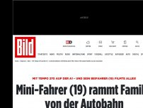 Bild zum Artikel: Mit Tempo 270 auf der A1 - Mini-Fahrer (19) rammt Familie von der Autobahn