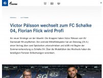 Bild zum Artikel: Victor Pálsson wechselt zum FC Schalke 04, Florian Flick wird Profi