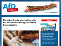 Bild zum Artikel: Bisherige Regelungen rechtswidrig – AfD fordert verfassungskonformes Rentensystem