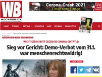 Bild zum Artikel: Sieg vor Gericht: Demo-Verbot vom 31.1. war menschenrechtswidrig!