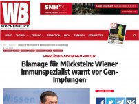Bild zum Artikel: Blamage für Mückstein: Wiener Immunspezialist warnt vor Gen-Impfungen