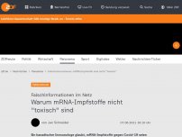 Bild zum Artikel: Warum mRNA-Impfstoffe nicht 'toxisch' sind