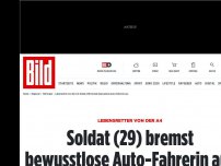 Bild zum Artikel: Lebensretter von der A4 - Soldat (31) bremst bewusstlose Auto-Fahrerin aus