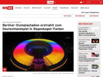 Bild zum Artikel: Berliner Olympiastadion erstrahlt zum EM-Deutschlandspiel in Regenbogen-Farben