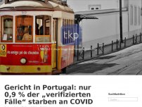 Bild zum Artikel: Gericht in Portugal: nur 0,9 % der „verifizierten Fälle“ starben an COVID
