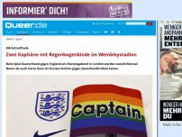 Bild zum Artikel: Zwei Kapitäne mit Regenbogenbinde im Wembleystadion