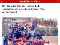 Bild zum Artikel: Die Geschichte der alten Lok, nachdem sie aus dem Kölner Zoo verschwand