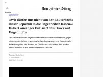 Bild zum Artikel: «Wir dürfen uns nicht von den Lauterbachs dieser Republik in die Enge treiben lassen»: Hubert Aiwanger kritisiert den Druck auf Ungeimpfte