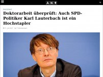 Bild zum Artikel: Doktorarbeit überprüft: Auch SPD-Politiker Karl Lauterbach ist ein Hochstapler