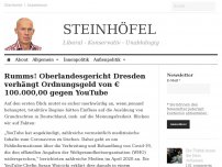 Bild zum Artikel: Rumms! Oberlandesgericht Dresden verhängt Ordnungsgeld von € 100.000,00 gegen YouTube