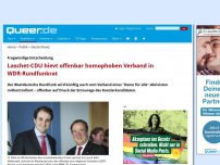 Bild zum Artikel: Laschet-CDU hievt offenbar homophoben Verband in WDR-Rundfunkrat