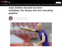 Bild zum Artikel: Arjen Robben beendet Karriere endgültig: Der Körper hat den Ausschlag gegeben