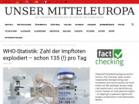 Bild zum Artikel: WHO-Statistik: Zahl der Impftoten explodiert – schon 135 (!) pro Tag