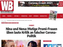 Bild zum Artikel: Nina und Nena: Mutige Promi-Frauen üben laute Kritik an falscher Corona-Politik