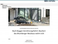 Bild zum Artikel: Nach Bagger-Zerstörungsfahrt: Bauherr des Blumberger Neubaus wehrt sich