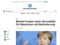 Bild zum Artikel: Berlin - Merkel fordert mehr Normalität für Menschen mit Behinderung