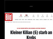 Bild zum Artikel: 15 000 Biker bei Korso - Kleiner Kilian (6) starb an Krebs