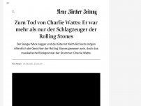 Bild zum Artikel: Zum Tod von Charlie Watts: Er war mehr als nur der Schlagzeuger der Rolling Stones