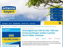 Bild zum Artikel: Uneinigkeit bei CDU & CSU: 70% der Unionsanhänger wollen Laschet durch Söder ersetzen