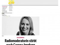 Bild zum Artikel: Radiomoderatorin stirbt nach Corona-Impfung