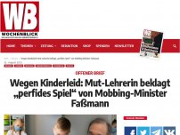 Bild zum Artikel: Wegen Kinderleid: Mut-Lehrerin beklagt „perfides Spiel“ von Mobbing-Minister Faßmann