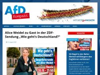 Bild zum Artikel: Alice Weidel zu Gast in der ZDF-Sendung „Wie geht’s Deutschland“