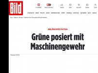 Bild zum Artikel: Grüne in Bedrängnis - Bundestagskandidatin posiert mit Maschinengewehr