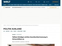 Bild zum Artikel: Taliban kündigen strikte Geschlechtertrennung in Universitäten an